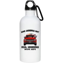 Jeep Compass Trailhawk funny cartoon version some grandmas knit real grandmas drive Jeeps personalized water bottle - BT - 8567179
