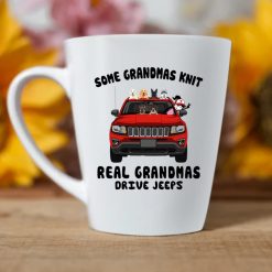 Jeep Compass Trailhawk funny cartoon version some grandmas knit real grandmas drive Jeeps personalized latte mug - BT - 8567179