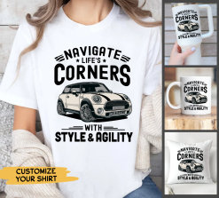 Mini Cooper dog cat navigate life's corners with style and agility personalized shirt t-shirt perfect gift idea funny custom gift - NH - 1533922