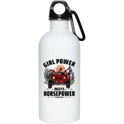 Jeep coffee kid dog pet Girl power meets horsepower personalized water bottle perfect gift idea funny custom gift - NH - 0082611