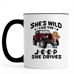 Jeep coffee kid dog Shes wild like the Jeep she drives personalized accent mug perfect gift idea funny custom gift - NH - 4104781