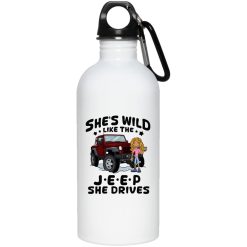 Jeep coffee kid dog Shes wild like the Jeep she drives personalized water bottle perfect gift idea funny custom gift - NH - 4104781