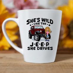 Jeep coffee kid dog Shes wild like the Jeep she drives personalized latte mug perfect gift idea funny custom gift - NH - 4104781
