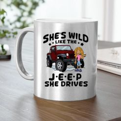Jeep coffee kid dog Shes wild like the Jeep she drives personalized metallic mug perfect gift idea funny custom gift - NH - 4104781