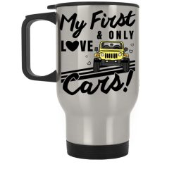 Jeep Collection My First And Only Love Cars personalized silver stainless travel mug perfect gift idea funny custom gift - QH - 5679614