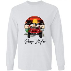 Jeep Wrangler jeep life beach background with wife husband girlfriend boyfriend dogs cats pets kids family funny custom personalized long sleeve - BT - 9303923