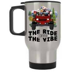Jeep coffee kid dog The ride coffee The vibe personalized silver stainless travel mug perfect gift idea funny custom gift - NH - 7601063