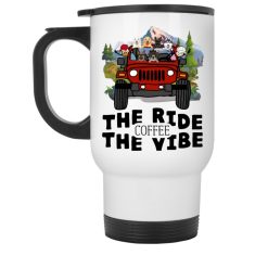 Jeep coffee kid dog The ride coffee The vibe personalized white travel mug perfect gift idea funny custom gift - NH - 7601063