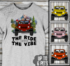 Jeep coffee kid dog The ride coffee The vibe personalized shirt t-shirt perfect gift idea funny custom gift - NH - 7601063