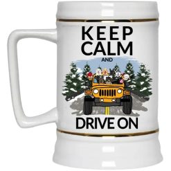 Jeep Wrangler keep calm and drive on personalized beer stein perfect gift idea funny custom gift - QH - 4573553