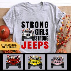 Jeep coffee kid dog Strong girls strong Jeeps personalized shirt t-shirt perfect gift idea funny custom gift - NH - 8911376