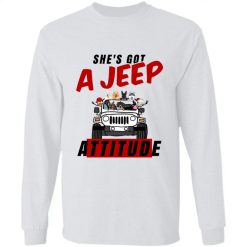 Jeep coffee kid dog Shes got a Jeep attitude personalized long sleeve t-shirt perfect gift idea funny custom gift - NH - 8546730