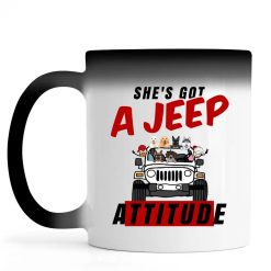 Jeep coffee kid dog Shes got a Jeep attitude personalized color changing mug perfect gift idea funny custom gift - NH - 8546730