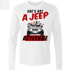 Jeep coffee kid dog Shes got a Jeep attitude personalized men's premium LS perfect gift idea funny custom gift - NH - 8546730