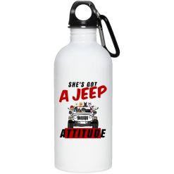 Jeep coffee kid dog Shes got a Jeep attitude personalized water bottle perfect gift idea funny custom gift - NH - 8546730