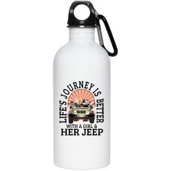 Jeep coffee kid dog pet Lifes journey is better with a girl and her Jeep personalized water bottle perfect gift idea funny custom gift - NH - 6160417