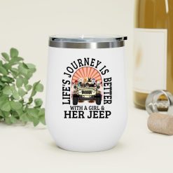 Jeep coffee kid dog pet Lifes journey is better with a girl and her Jeep personalized wine tumbler perfect gift idea funny custom gift - NH - 6160417