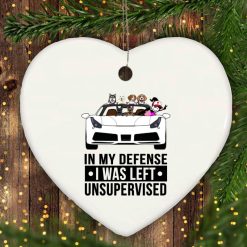 Ferrari in my defense I was left unsupervised funny gifts for Kids & Adults personalized heart ornament - BT - 0043254