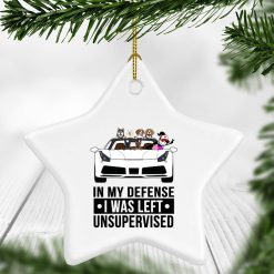 Ferrari in my defense I was left unsupervised funny gifts for Kids & Adults personalized star ornament - BT - 0043254