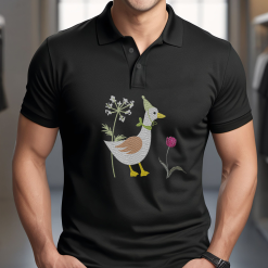 Cute Duck with Flower Personalized Embroidered Polo Perfect Gift Idea Funny Custom Gift - PL - 6762626
