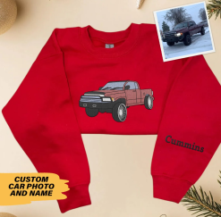 Custom Car Photo and Personalized Name Embroidered Sweatshirt - BT - 3224326
