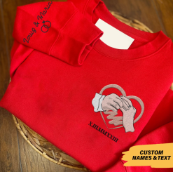 Couple Memorial for Wedding Anniversary, Valentien's Day Personalized Embroidered Sweatshirt Perfect Gift Idea Funny Custom Gift - PL - 8289179