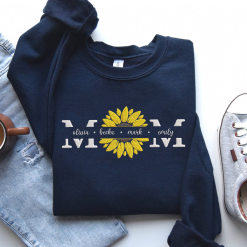 Personalized Sunflower Mom With Kids Name Personalized Embroidered Sweatshirt Perfect Gift Idea Funny Custom Gift - TN - 3313773