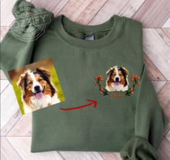 Custom Dog Portrait Personalized Pet Face and Pet name Embroidered Sweatshirt Perfect Gift Idea Funny Custom Gift - PL - 8594955