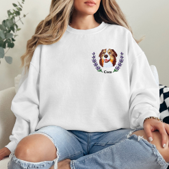Custom Dog Face Flower  Personalized Embroidered Sweatshirt Perfect Gift Idea Funny Custom Gift - TN - 8758075