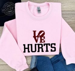 Love Hurts Embroidered Crewneck Sweatshirt Philadelphia Jalen Hurts personalized Embroidered Sweatshirt perfect gift idea funny custom gift - NH - 7278955
