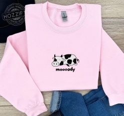 Farm Animal Cow Moody Embroidered personalized Embroidered Sweatshirt perfect gift idea funny custom gift - NH - 3210111