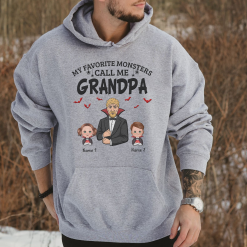 Favorite Monsters Call Me Dad Grandpa Halloween Gift Personalized Embroidered Hoodie Perfect Gift Idea Funny Custom Gift - TN - 9668955