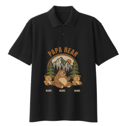 Papa Bear Cute Gift For Dad Personalized Embroidered Polo Perfect Gift Idea Funny Custom Gift - TN - 3625523