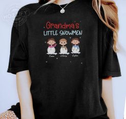 Grandma's Little Snowmen Personalized Embroidered T-Shirt Perfect Gift Idea Funny Custom Gift - PL - 77469242
