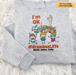 I'm OK Grandmalife Gift For Grandma, Mom Personalized Embroidered Hoodie Perfect Gift Idea Funny Custom Gift – TN - 9256730