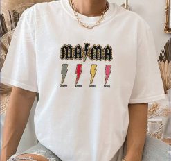 Leopard Lightning Mama Gift For Mom ,Grandma Personalized Embroidered T-Shirt Perfect Gift Idea Funny Custom Gift - TN - 2616977