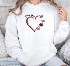 Names in My Heart Grandma Edition Gift for Mom Gramma Personalized Embroidered Hoodie Perfect Gift Idea Funny Custom Gift - TN - 6213326