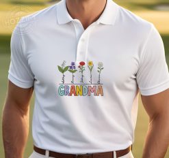 Mom Mama Grandma Flower Gift for Mom Gramma Personalized Embroidered Polo Perfect Gift Idea Funny Custom Gift - TN - 1596290