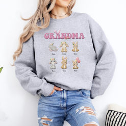 Grandma & Her Easter Bunnies Easter Gift for Grandma Personalized Embroidered Sweatshirt Perfect Gift Idea Funny Custom Gift - TN - 6961149