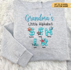 Grandma's Little Alphabet  Gift for Grandma Personalized Embroidered Hoodie Perfect Gift Idea Funny Custom Gift - TN - 5294375