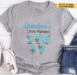 Grandma's Little Alphabet  Gift for Grandma Personalized Embroidered T-Shirt Perfect Gift Idea Funny Custom Gift - TN - 5294375