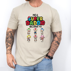 Super Daddio Gift For Dad, Grandpa Personalized Embroidered T-Shirt Perfect Gift Idea Funny Custom Gift - TN - 7233820