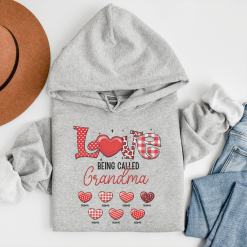 Funny Valentine Grandma Matching Kids Name Gift for Mom/Gramma Personalized Embroidered Hoodie Perfect Gift Idea Funny Custom Gift - TN - 6729603