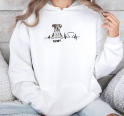 Heartbeat Dog Gift for Dog Lovers Personalized Embroidered Hoodie Perfect Gift Idea Funny Custom Gift - TN - 1379862