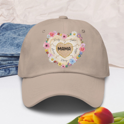 Grandma Heart Pieces Flower  Gift For Grandma Personalized Embroidered Cap Perfect Gift Idea Funny Custom Gift - TN - 4146027