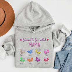 Grandma’s Butterfly Family Gift For Mom, Grandma Personalized Embroidered Hoodie Perfect Gift Idea Funny Custom Gift - TN - 9184923