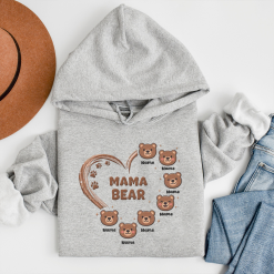 Grandma Bear Heart Gift For Grandma Personalized Embroidered Hoodie Perfect Gift Idea Funny Custom Gift - TN - 3651411
