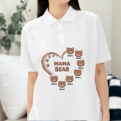 Grandma Bear Heart Gift For Grandma Personalized Embroidered Polo Perfect Gift Idea Funny Custom Gift - TN - 3651411