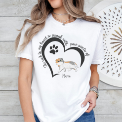 The Road To My Heart Is Paved With Paw Prints Of Cat Gift For Cat Lover Personalized Embroidered T-Shirt Perfect Gift Idea Funny Custom Gift - TN - 775732