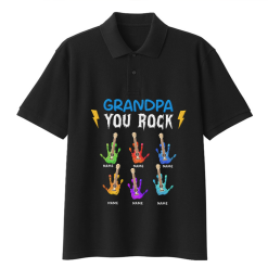 Grandpa You Rock Gift for Dad, Father Birthday Gift - Personalized Embroidered Polo Perfect Gift Idea Funny Custom Gift - TN - 2844926